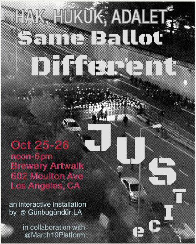 October 25-26th, Same Ballot, Different Justice Exhibition